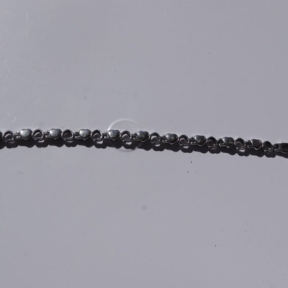Women`s silver tone heart stainless steel bracelet - Picture 4 of 5